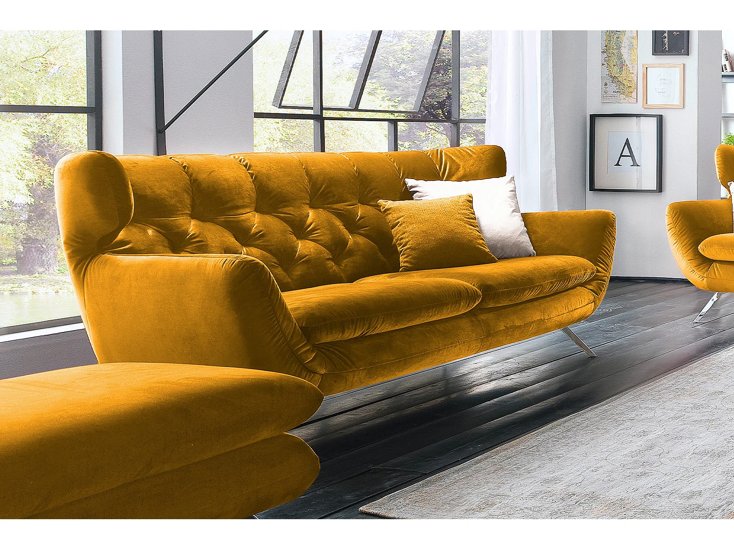 Sofa - Gelb Velvet - CHARME