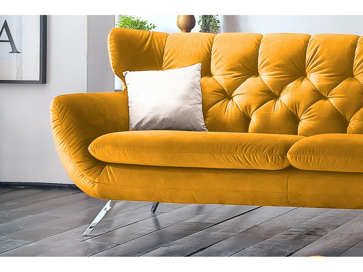 Sofa - Gelb Velvet - CHARME