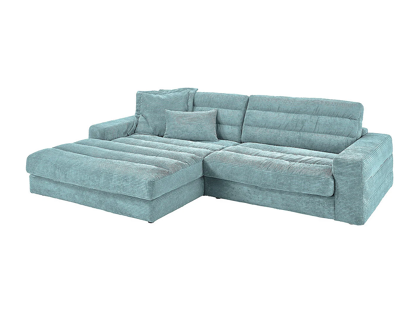Ecksofa - Hellblau Cord - LANA