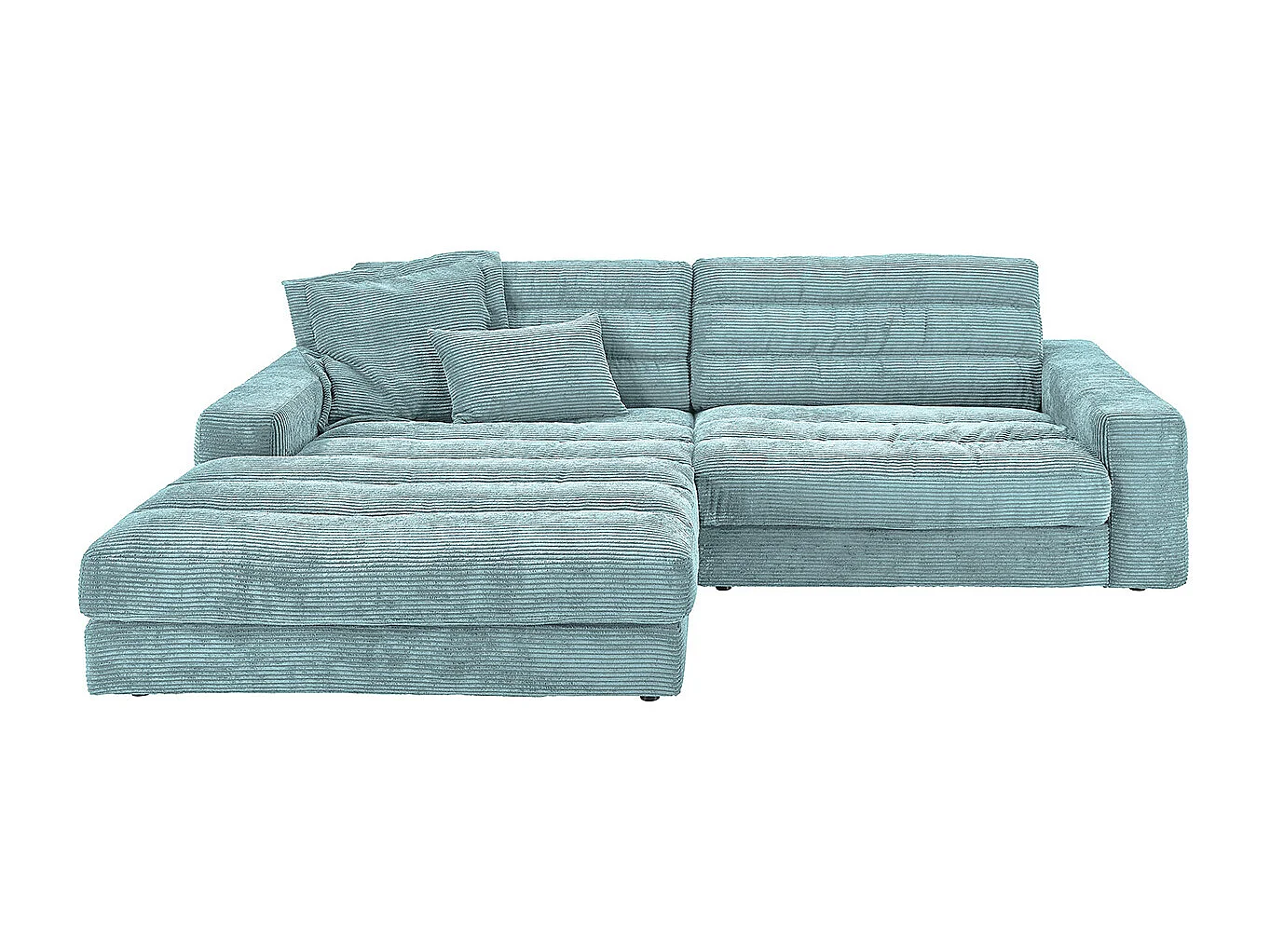 Ecksofa - Hellblau Cord - LANA