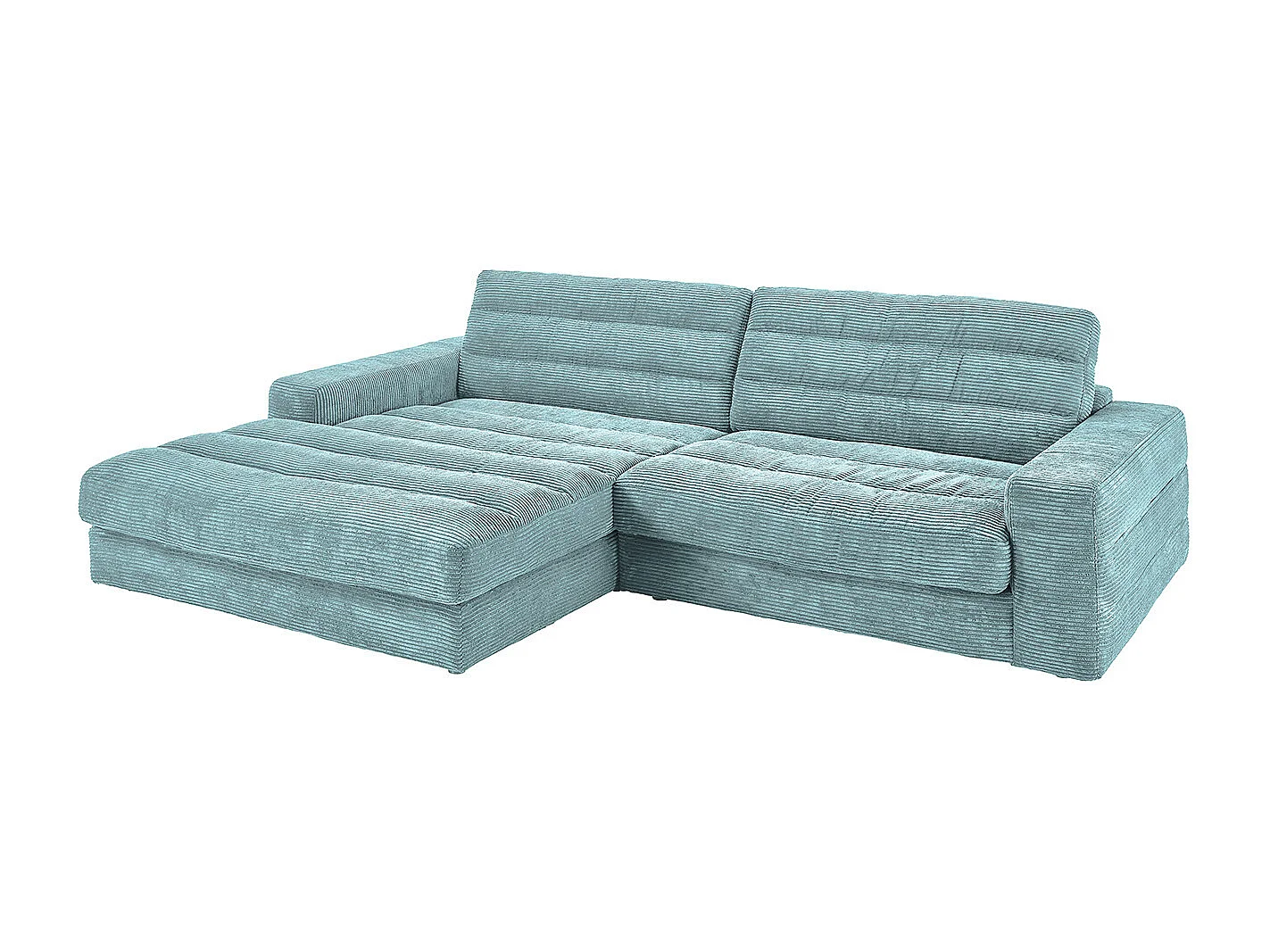 Ecksofa - Hellblau Cord - LANA