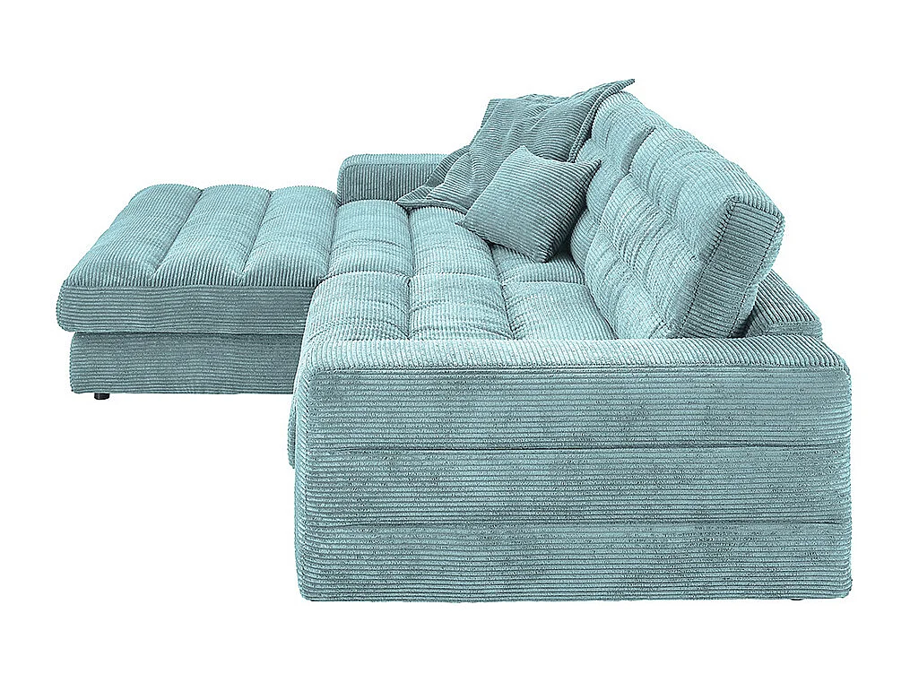 Ecksofa - Hellblau Cord - LANA
