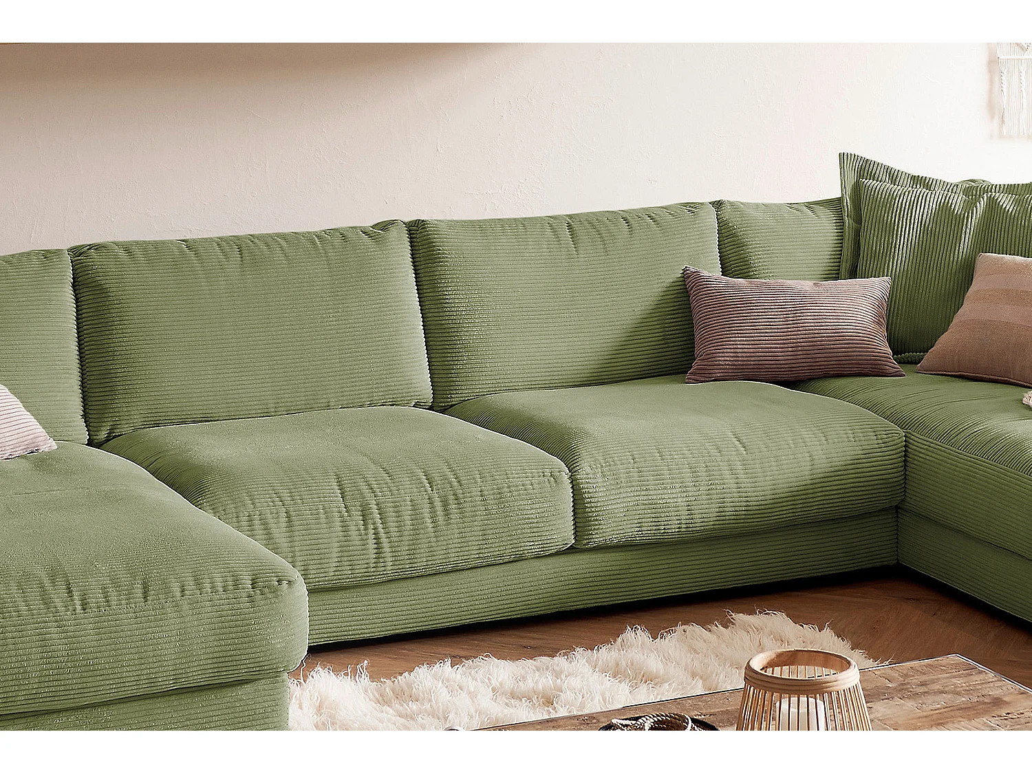 Wohnlandschaft - Dunkelgrün Cord - MADELINE