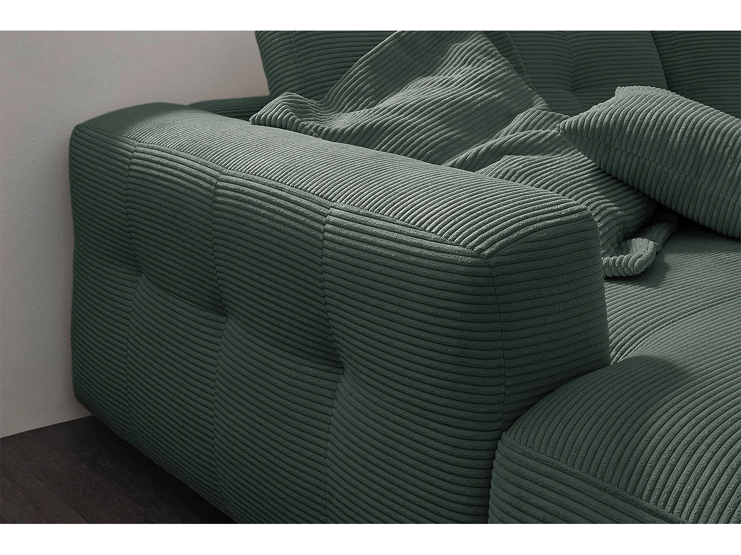 Canapé - vert émeraude Velours côtelé - MIKA