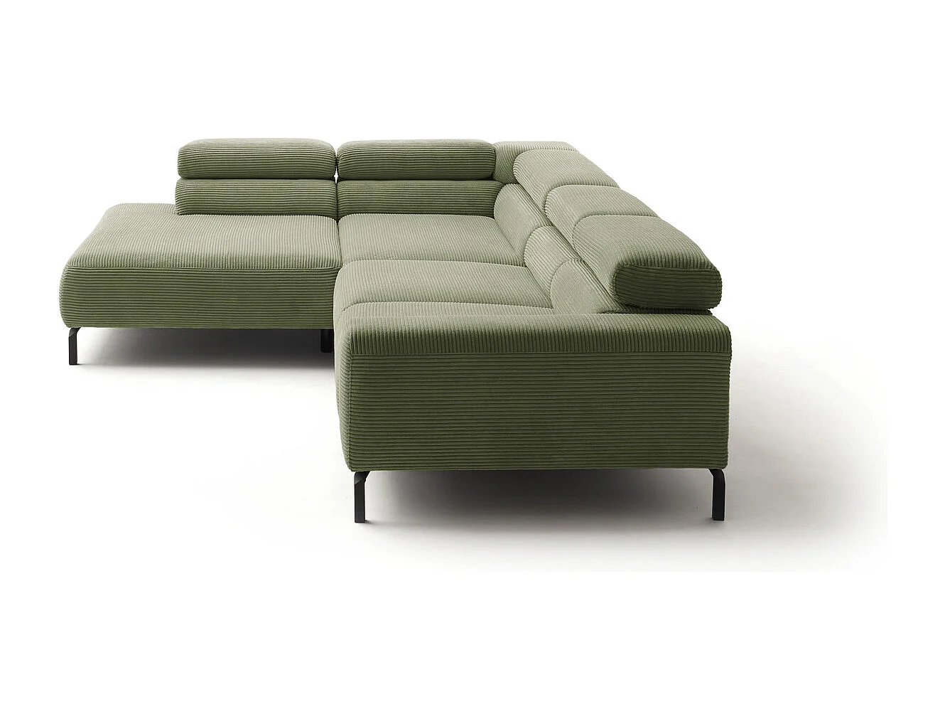 Ecksofa - Grün Cord - DELIA