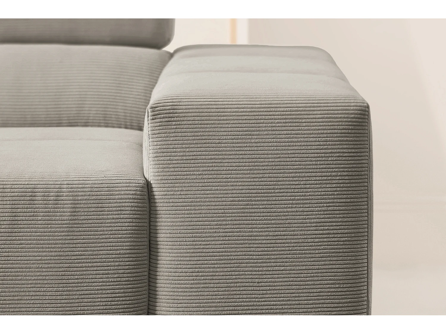 Ecksofa - Grau Cord - NEVADA