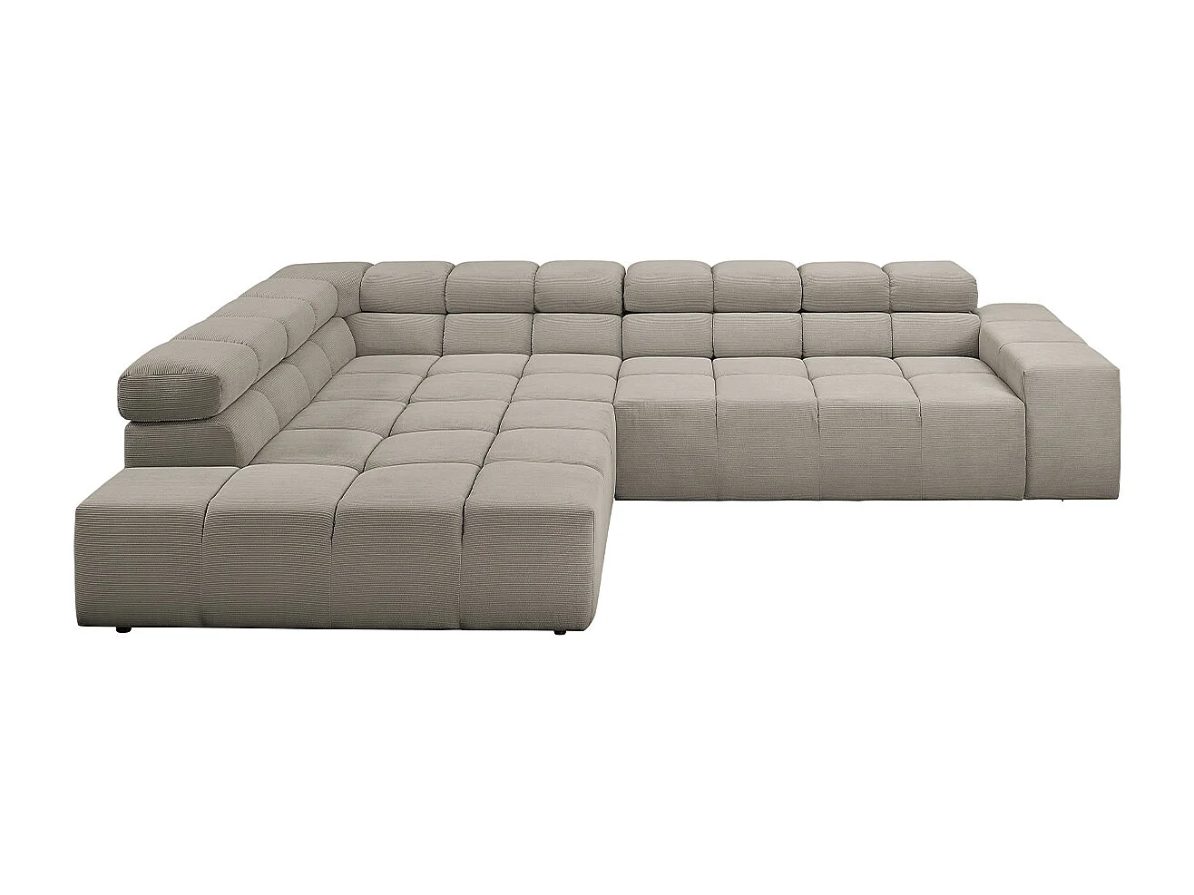 Ecksofa - Grau Cord - NEVADA