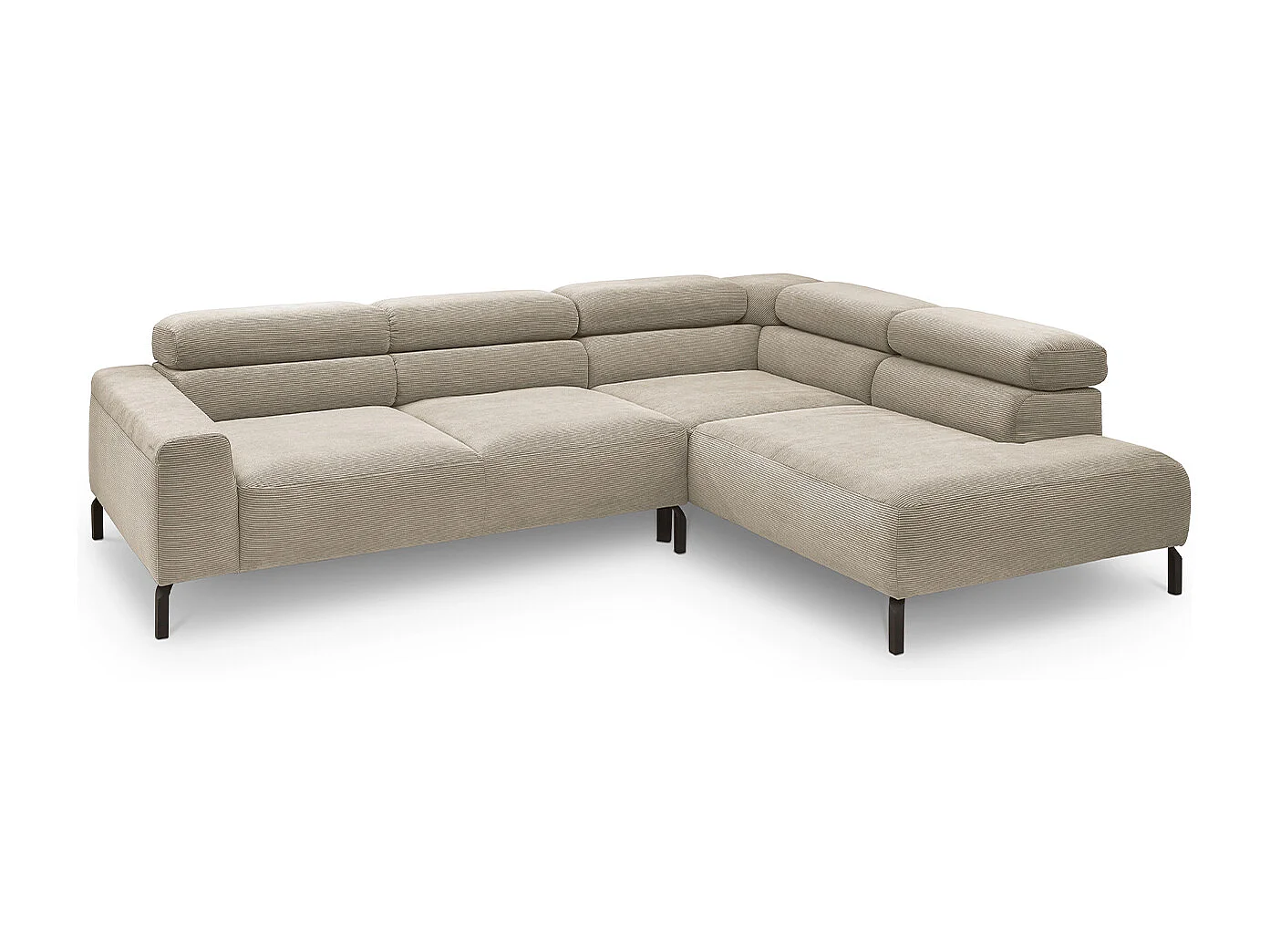 Ecksofa - Beige Cord - DELIA