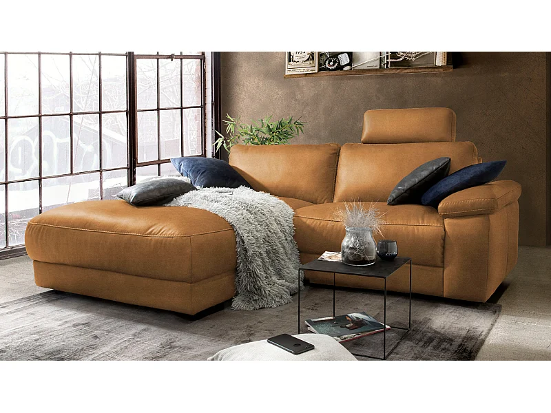 Ecksofa - Braun Webstoff - LOLA