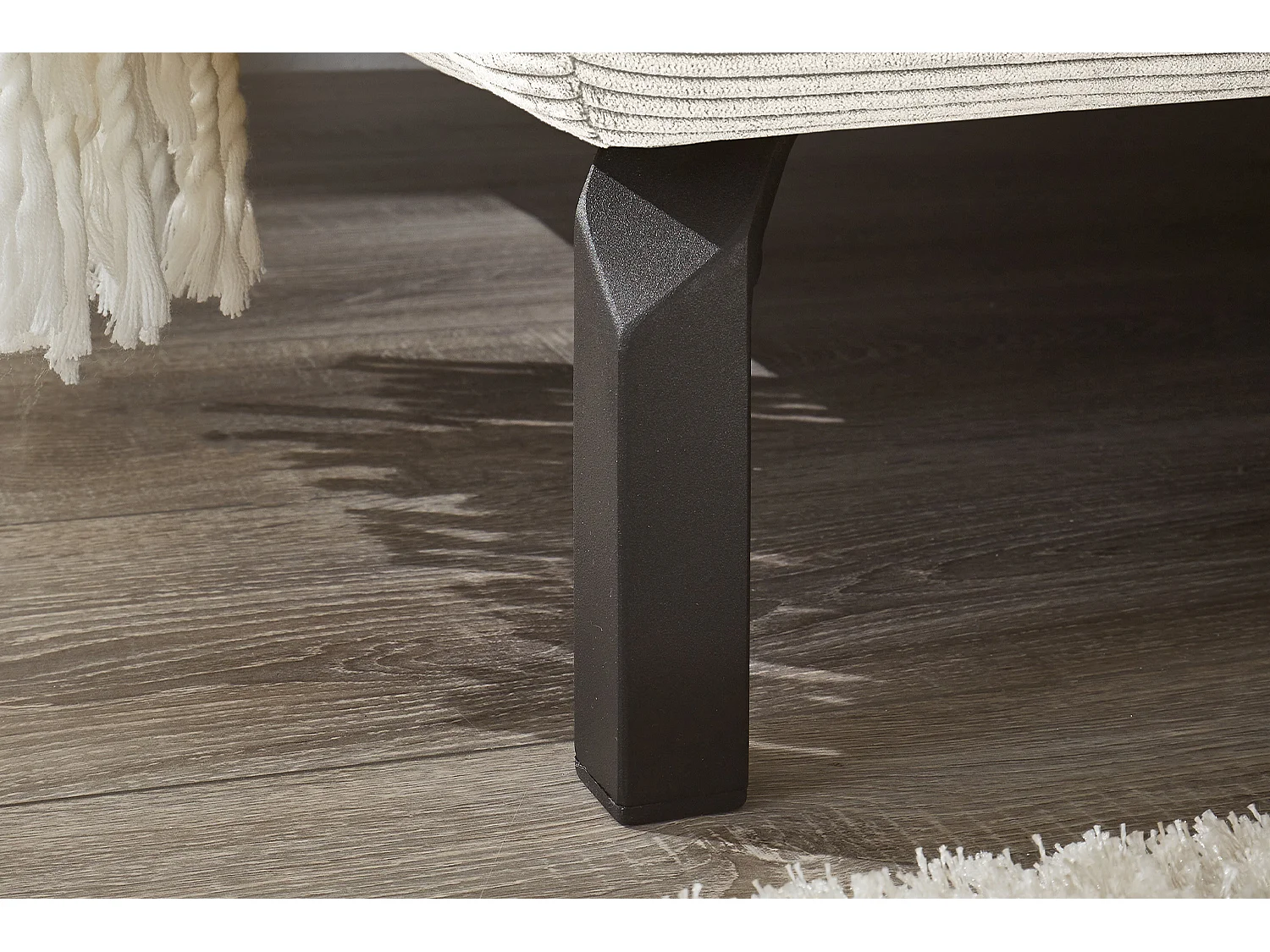 Ecksofa - Weiß Cord - DELIA