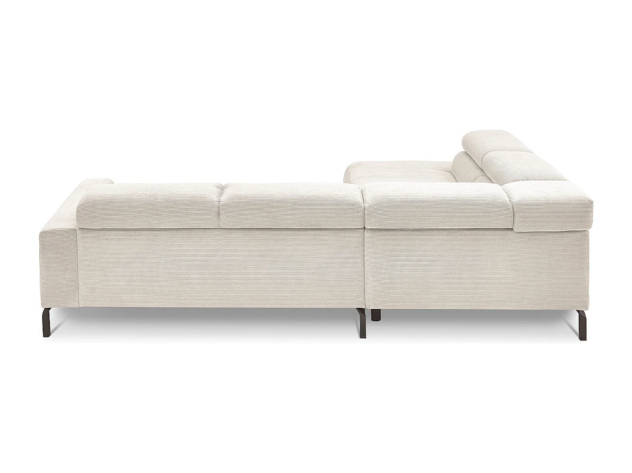 Ecksofa - Weiß Cord - DELIA