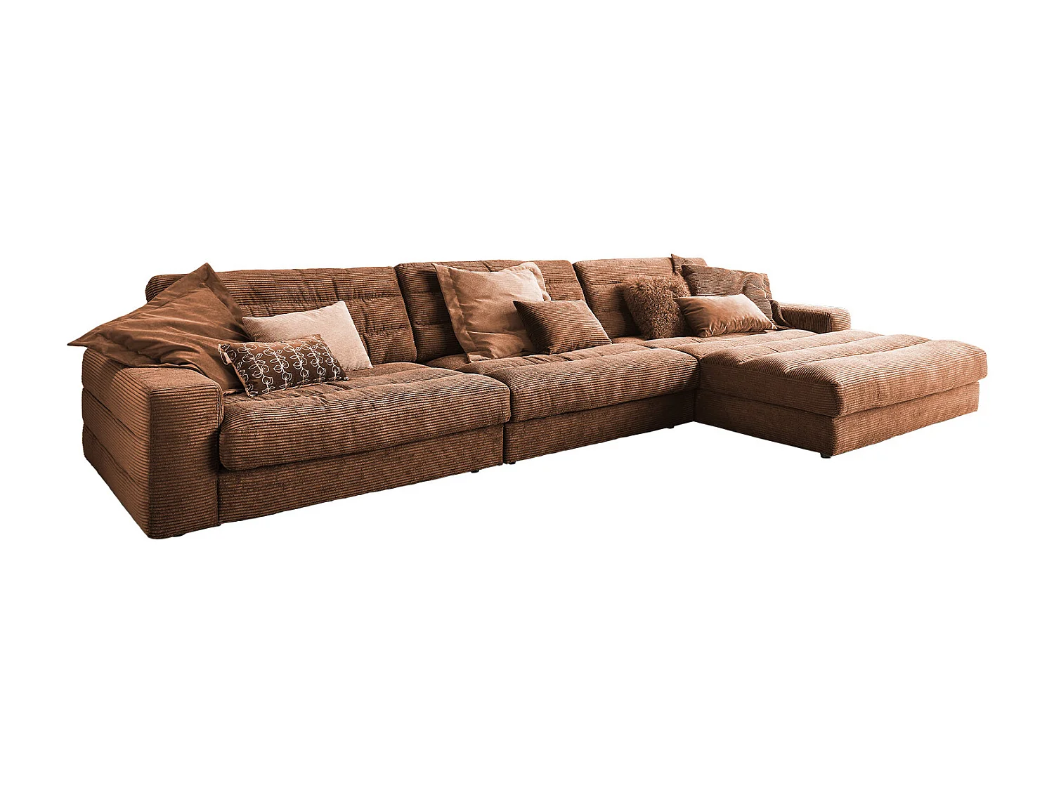 Ecksofa - Braun Cord - LANA