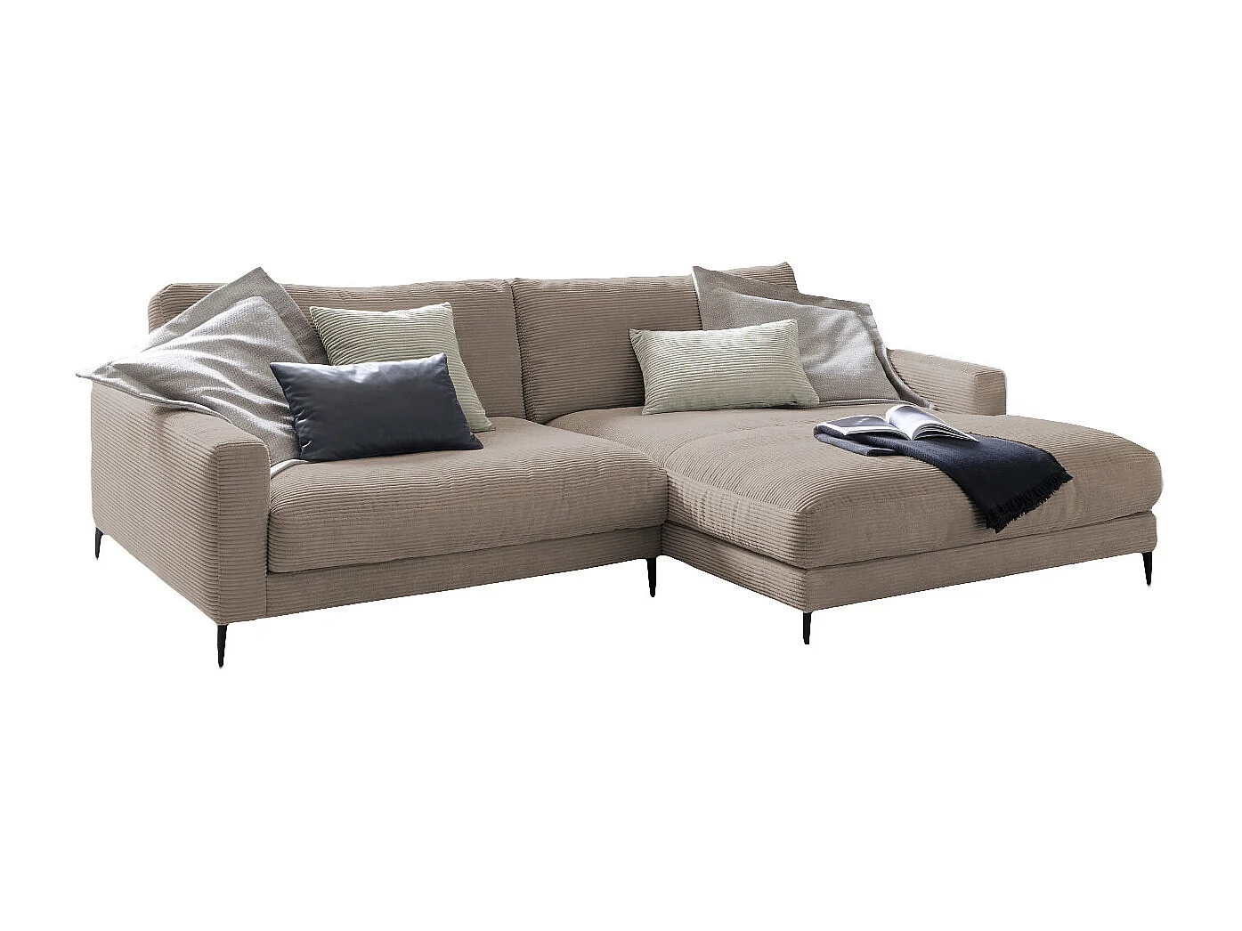 Ecksofa - Taupe Cord - CARA