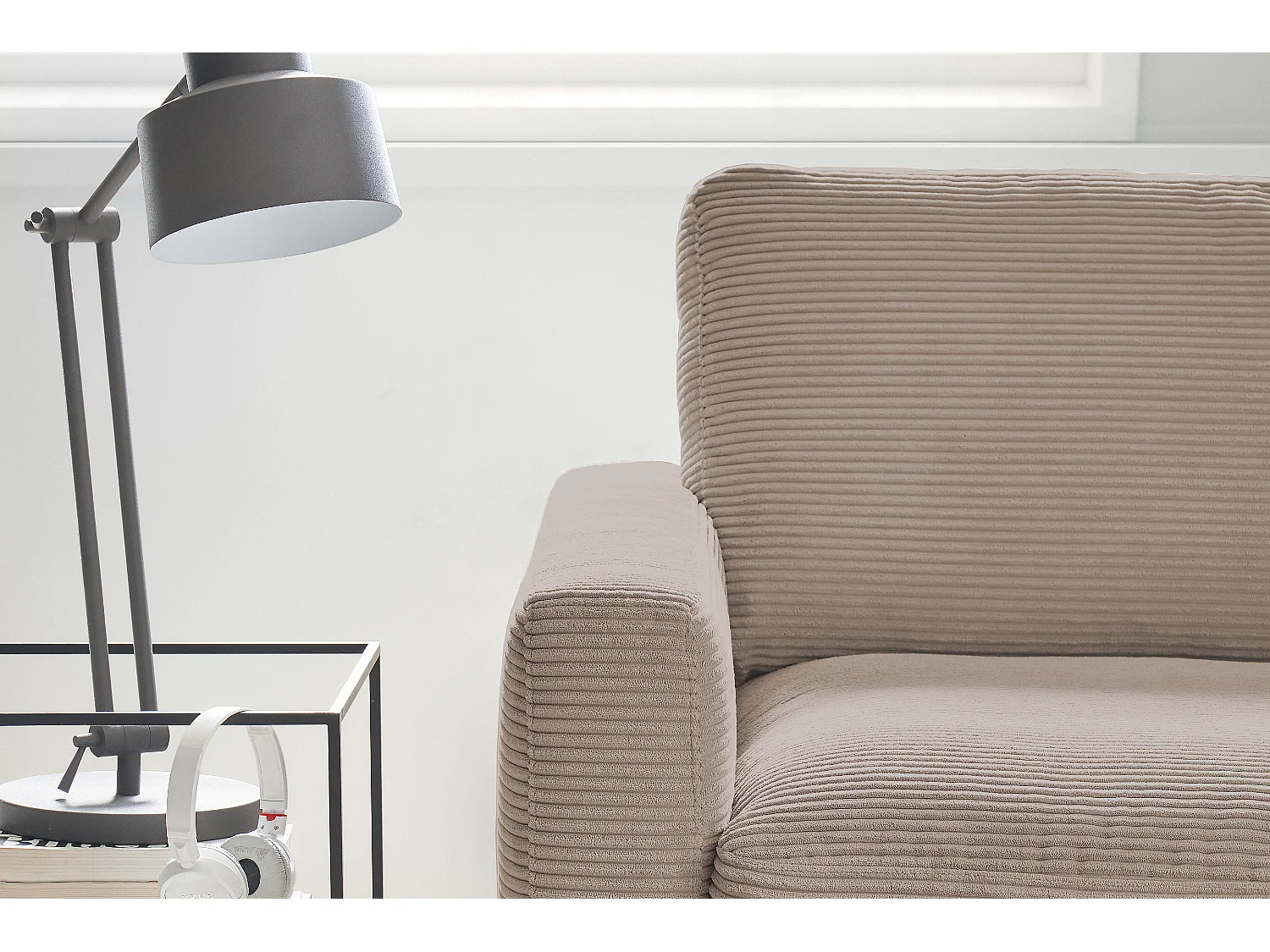 Ecksofa - Taupe Cord - CARA