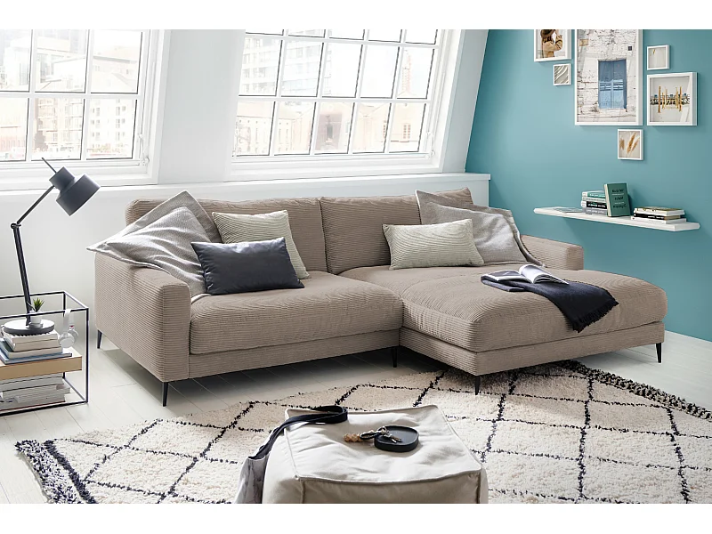 Ecksofa - Taupe Cord - CARA