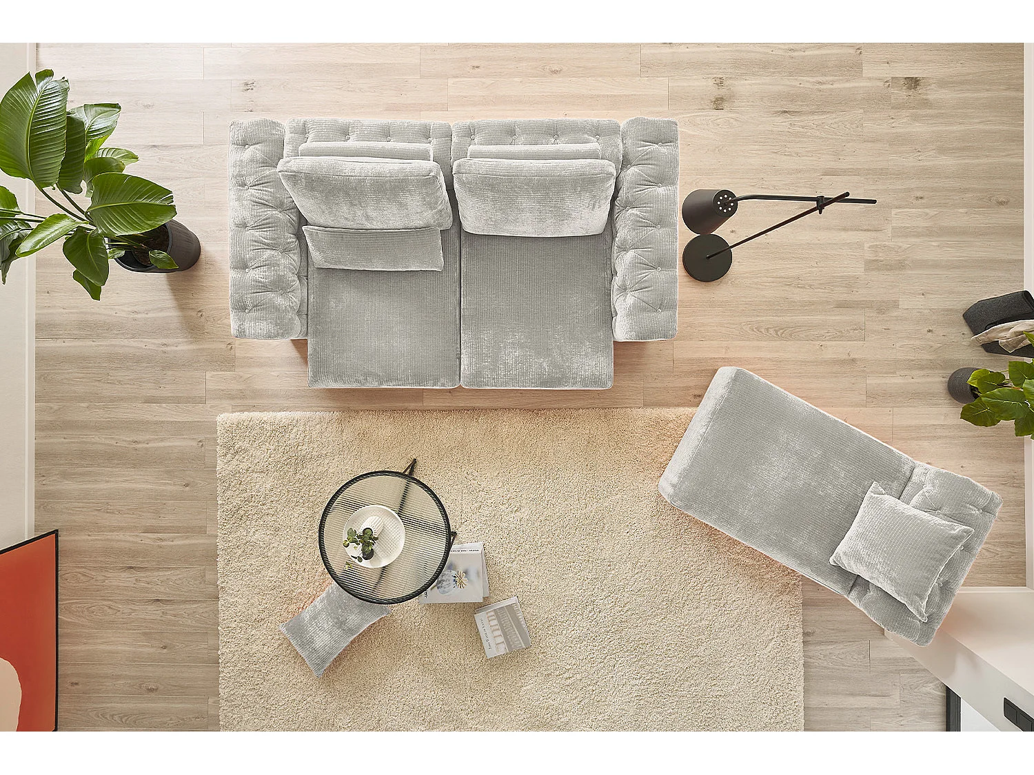 Modulsofa - Silber Cord - SEPHI