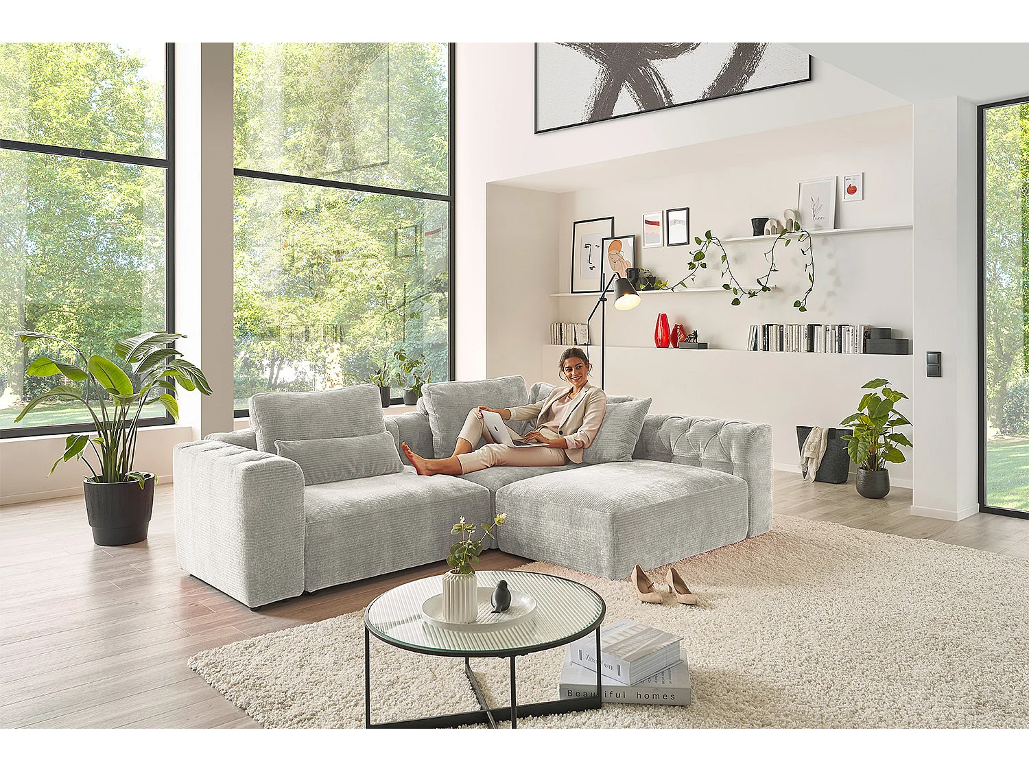 Modulsofa - Silber Cord - SEPHI