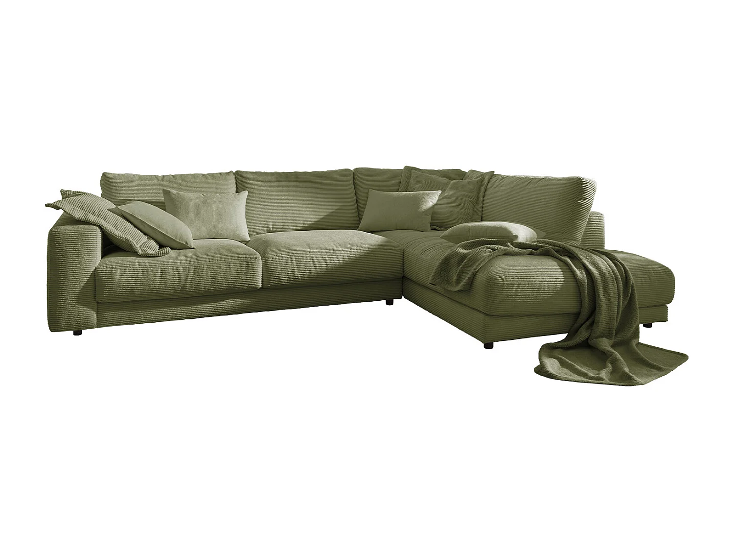 Ecksofa - Grün Cord - MADELINE