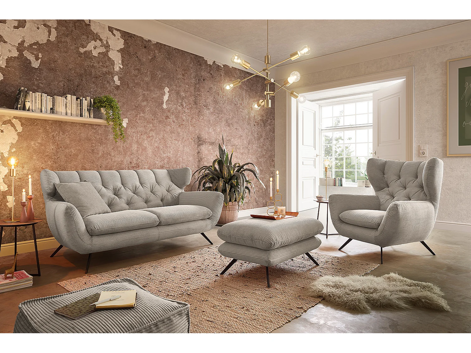 Sitzgruppe - Granit Cord - CHARME