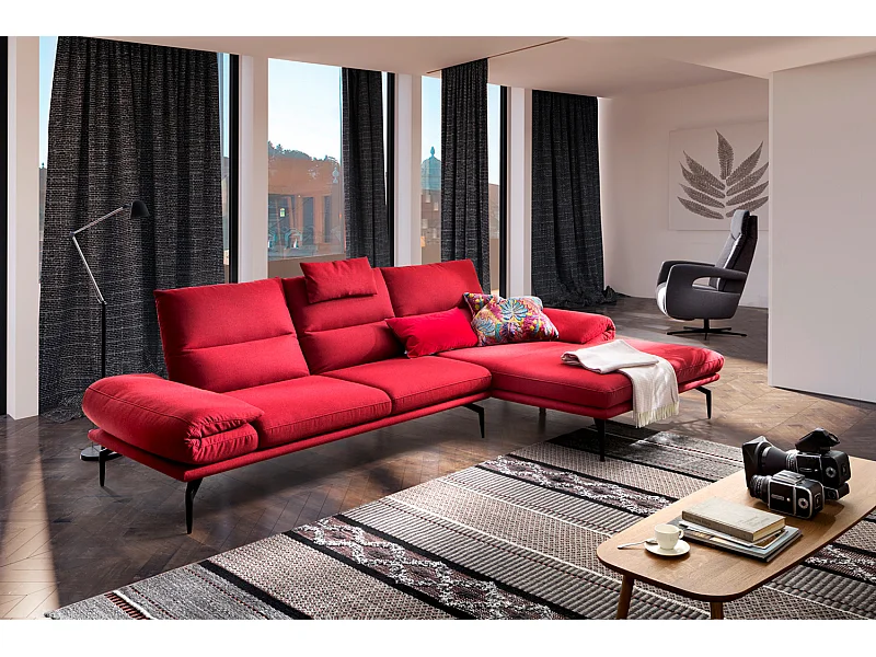 Ecksofa - Rot Webstoff - KIMI