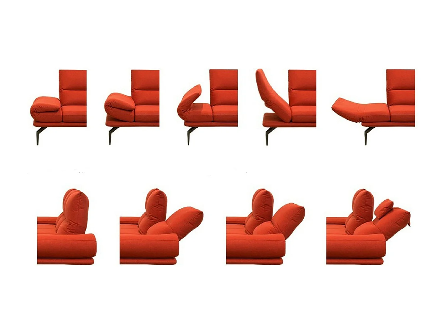 Ecksofa - Rot Webstoff - KIMI