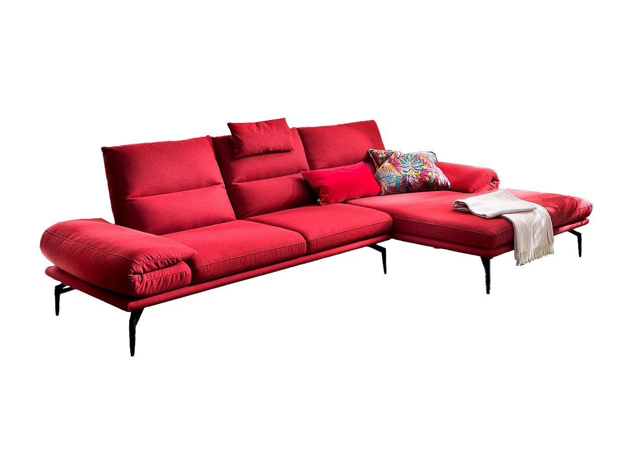 Divano angolare - Rosso tessuto intrecciato - KIMI