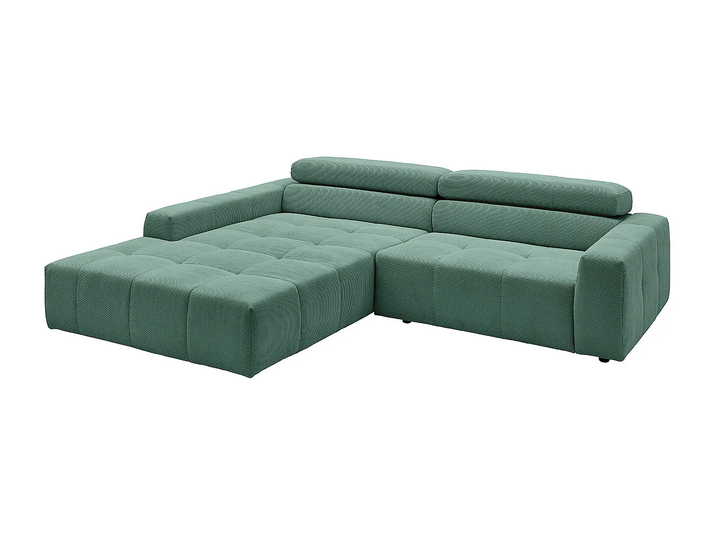 Ecksofa - Smaragdgrün Cord - RENO