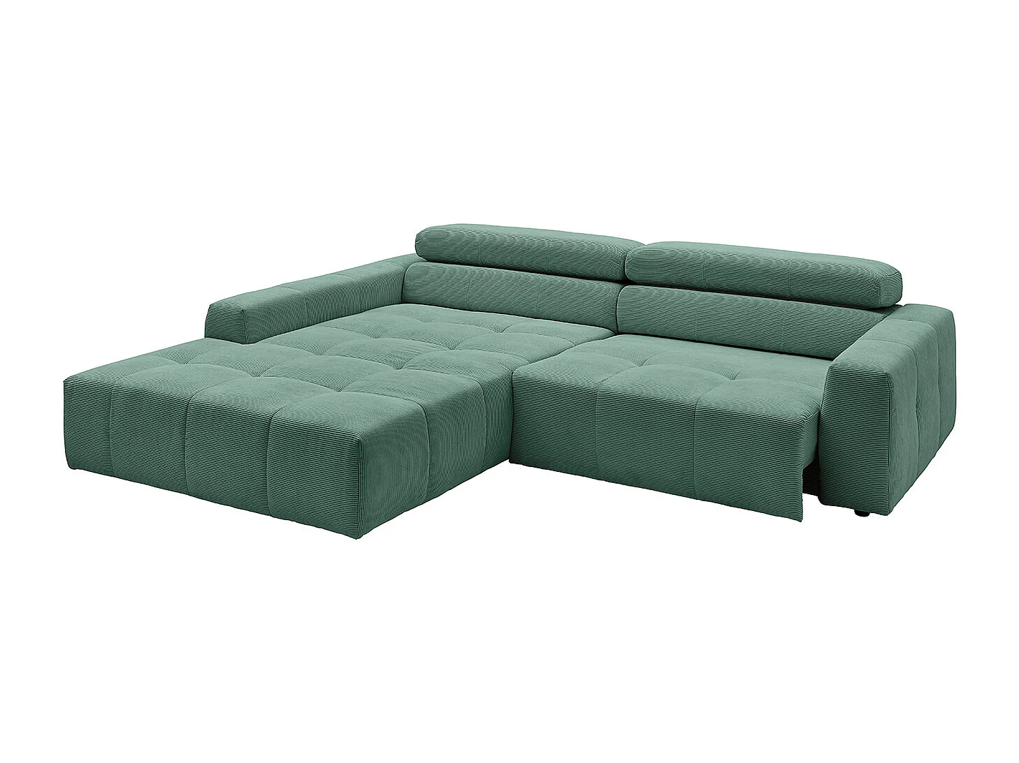 Ecksofa - Smaragdgrün Cord - RENO