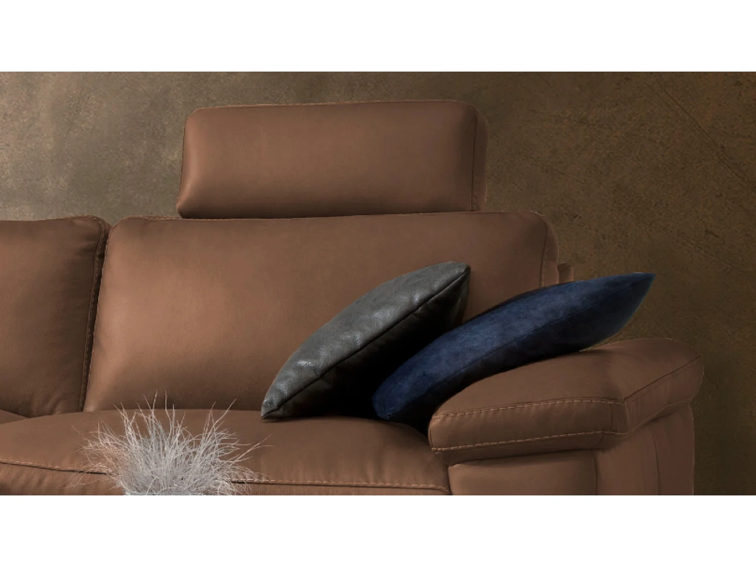 Ecksofa - Braun Leder - LOLA