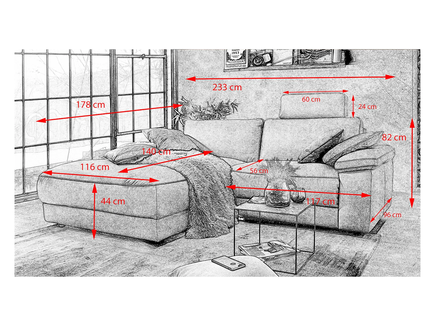 Hoekbank - Bruin Leer - LOLA