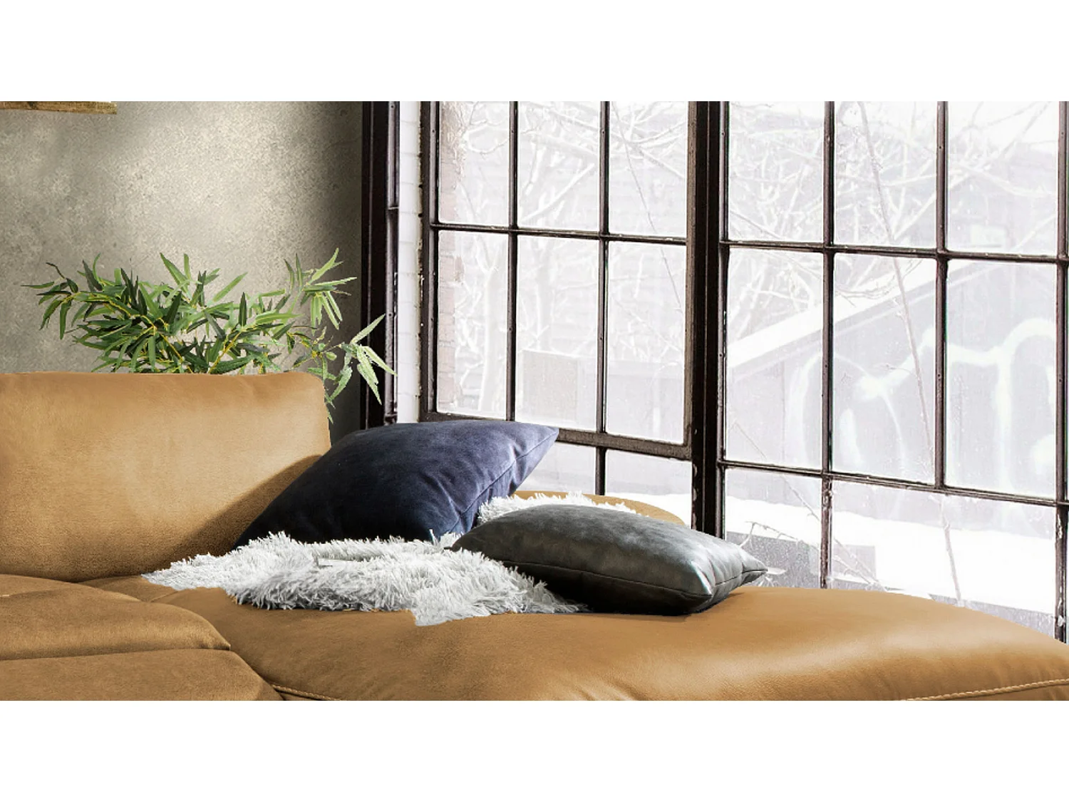 Sofá - marrón rojizo piel - LOLA