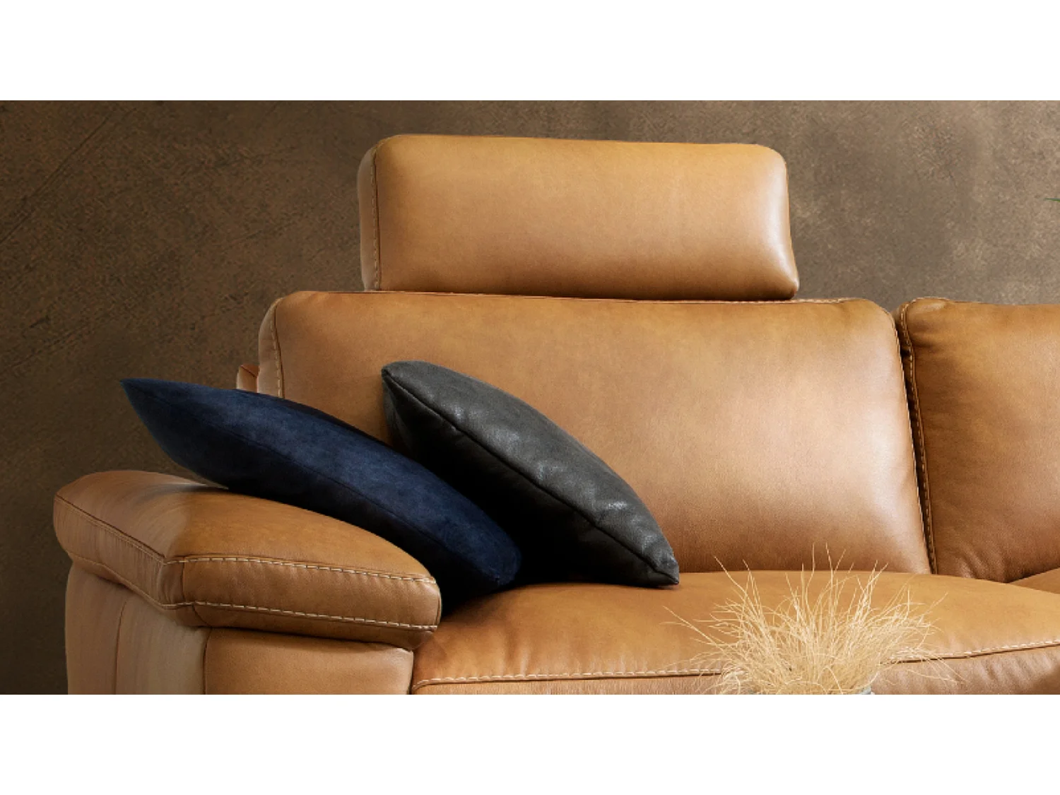 Sofá - marrón rojizo piel - LOLA