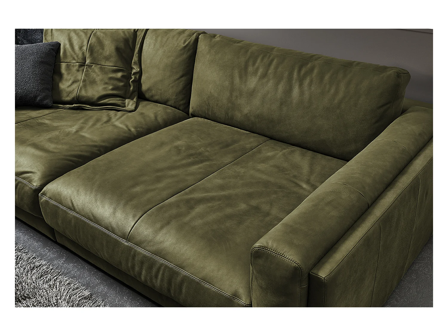 Sofá - Verde piel - RAINA