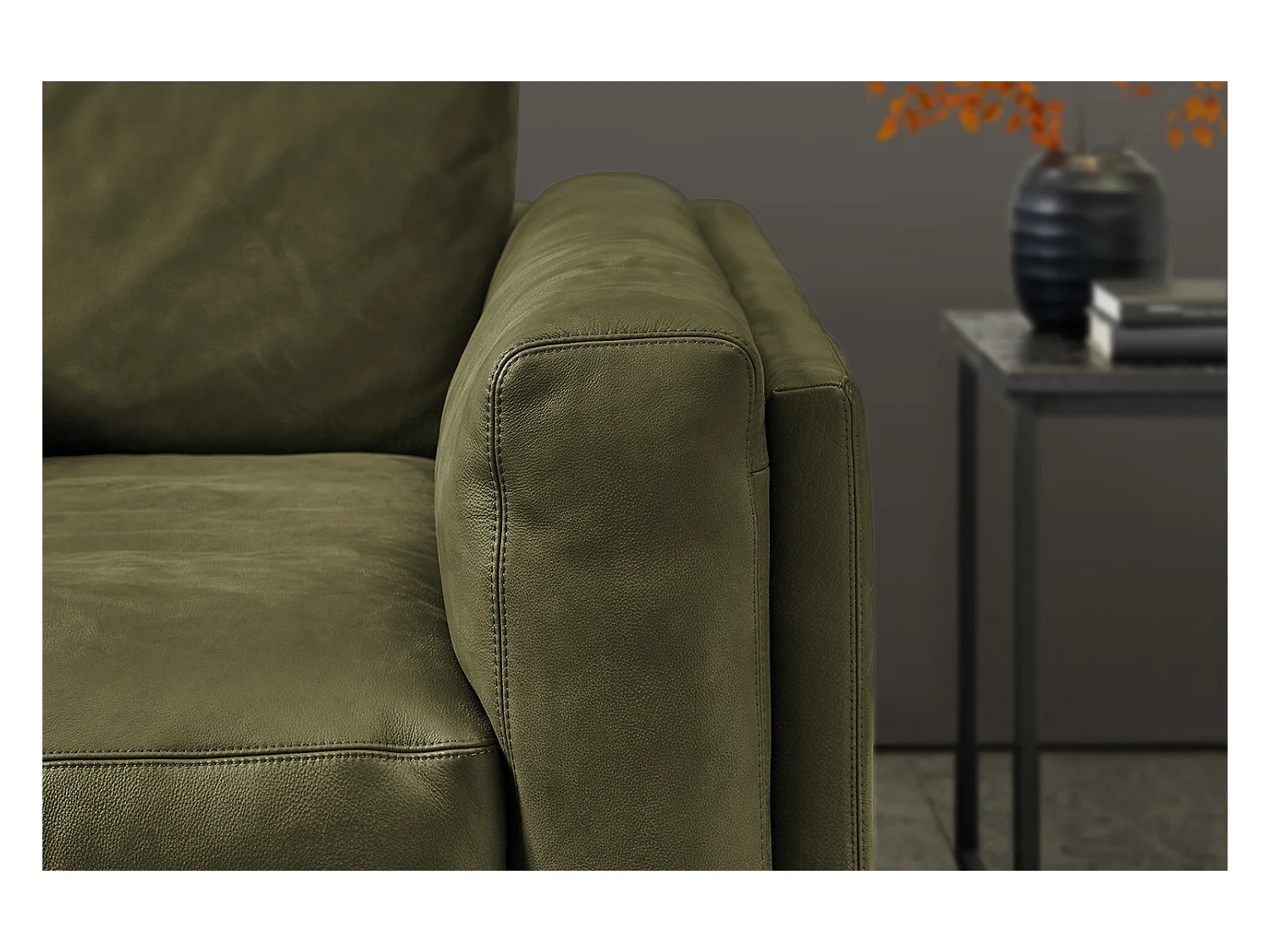 Sofá - Verde piel - RAINA