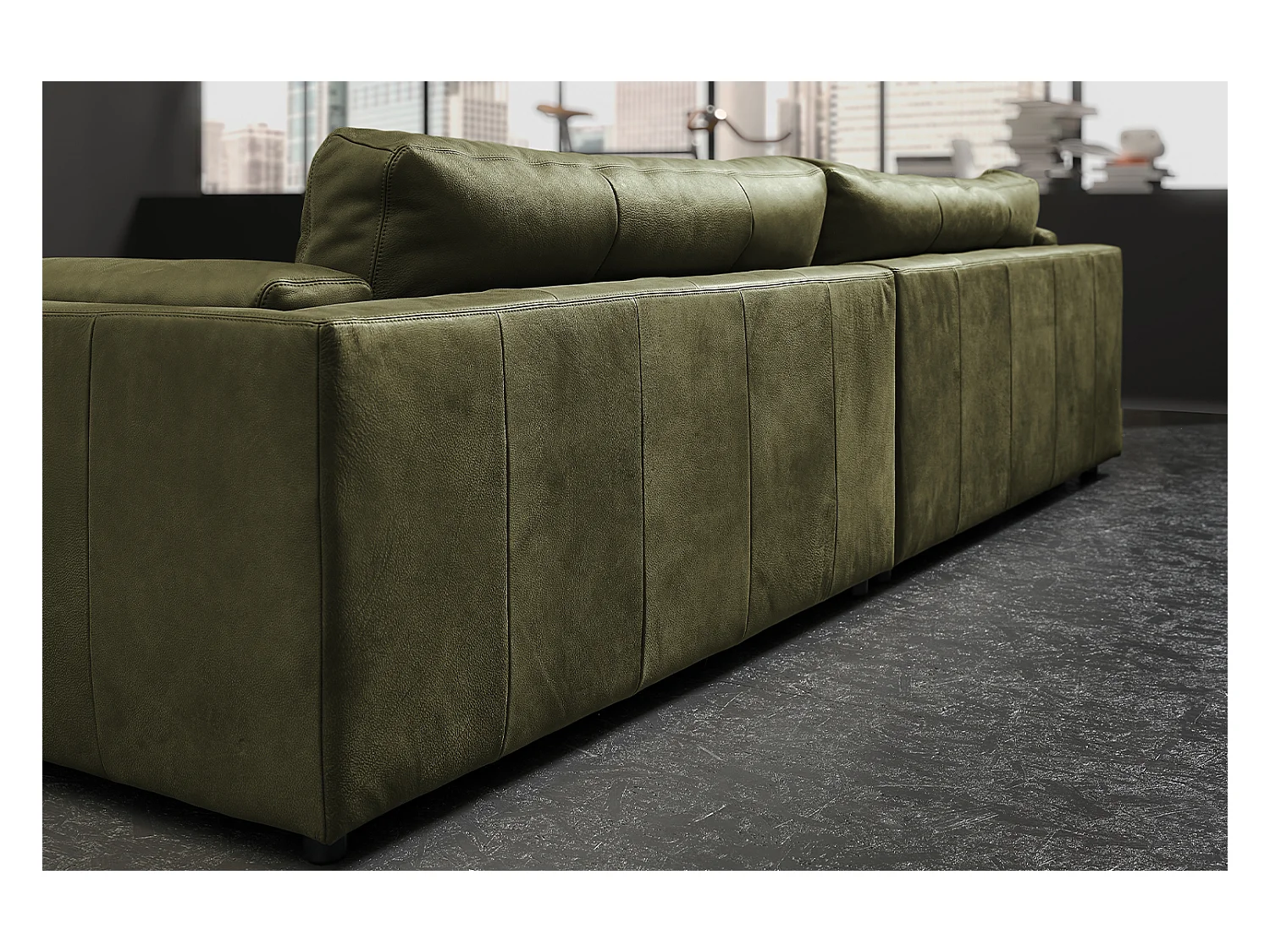 Sofá - Verde piel - RAINA