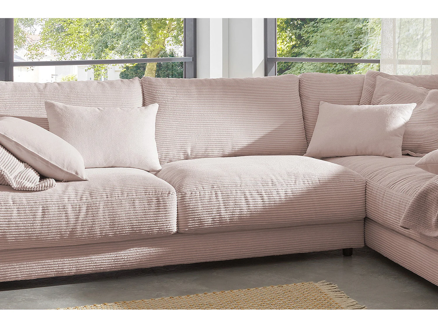 Ecksofa - Pink Cord - MADELINE