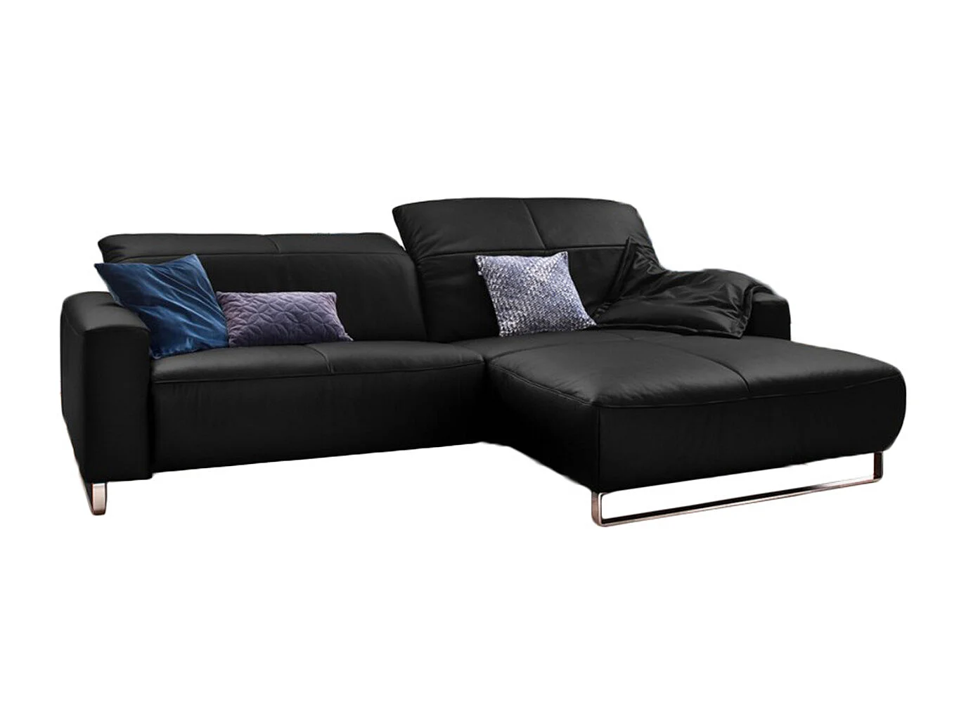 Hoekbank - Zwart Leer - YORK