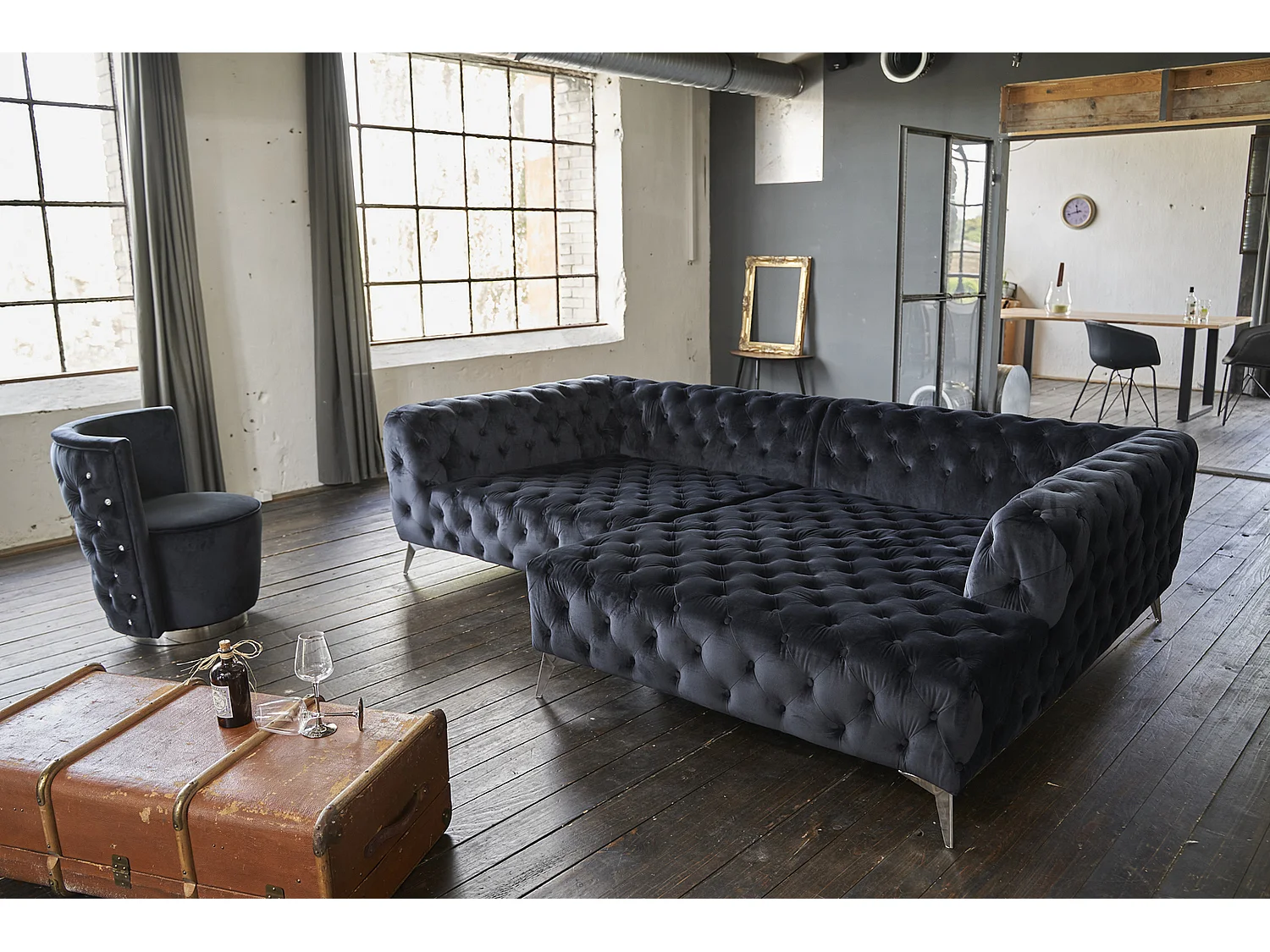 Canapé - Noir Velours - NARLA