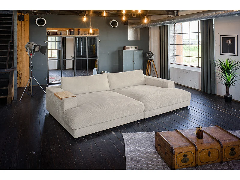 Bigsofa - Cremeweiß Cord - MADELINE