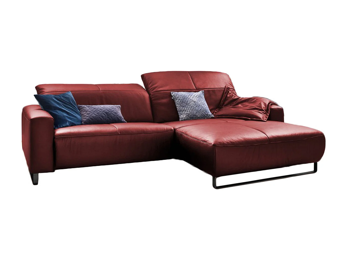 Hoekbank - Rood Leer - YORK