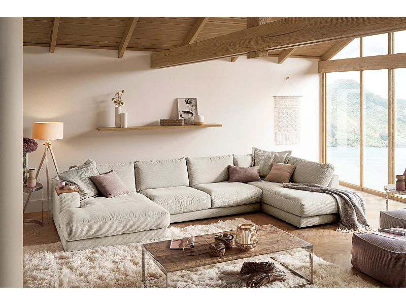 Wohnlandschaft - Cremeweiß Cord - MADELINE