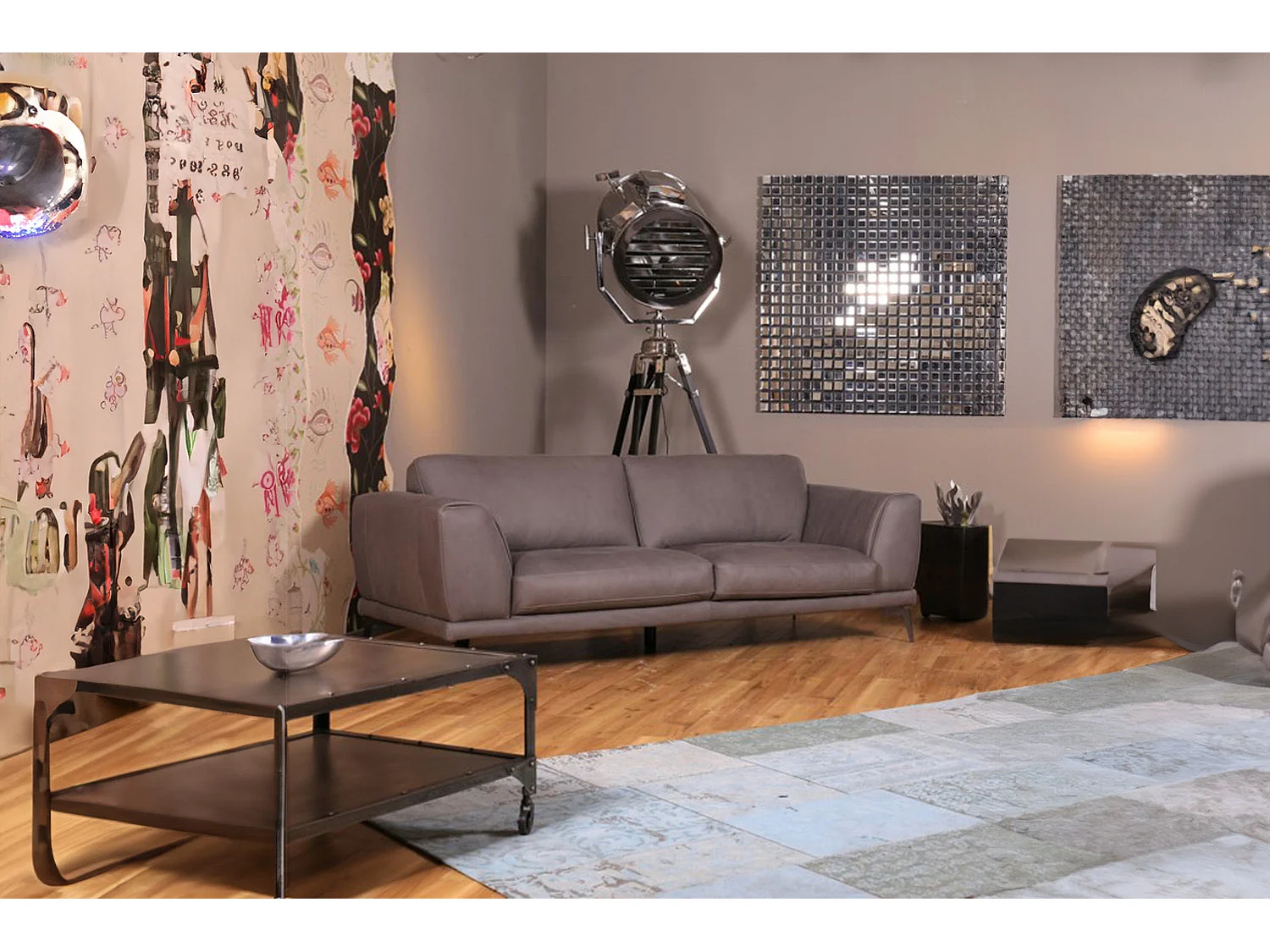 Sofa - Grau Leder - DESIDE