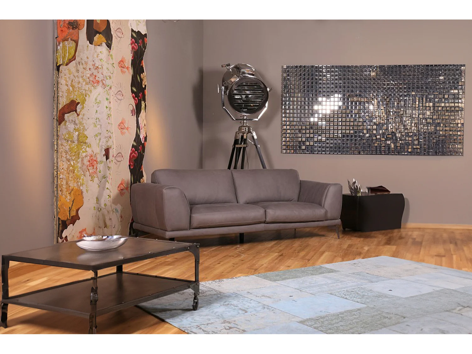 Sofa - Grau Leder - DESIDE