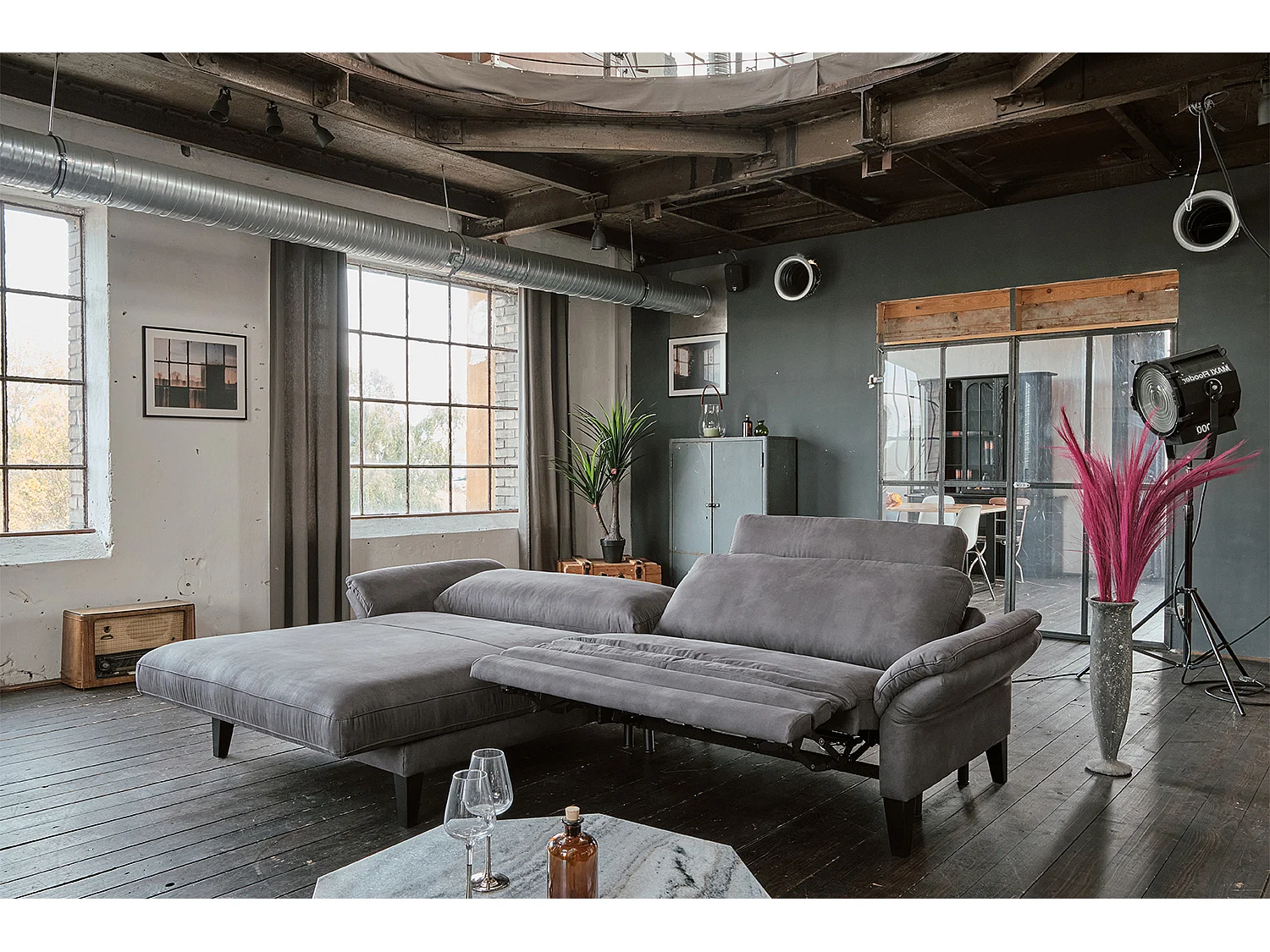 Canapé - Gris tissu tissé - MALTA