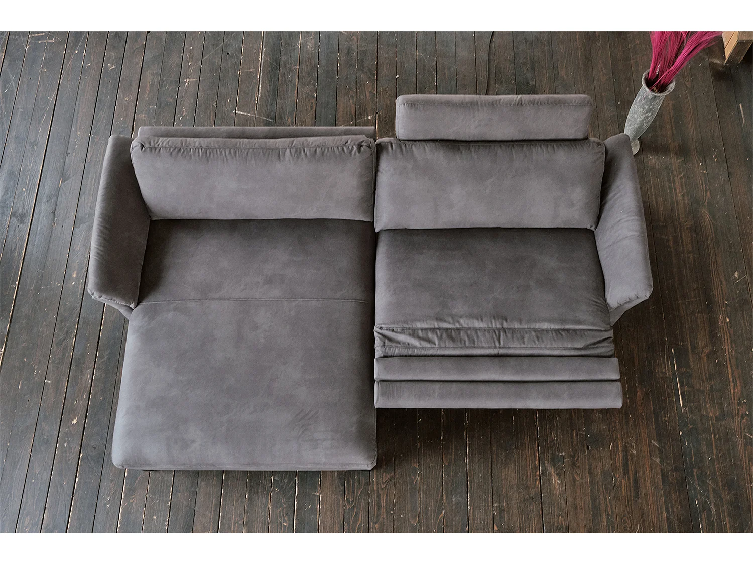 Ecksofa - Grau Webstoff - MALTA
