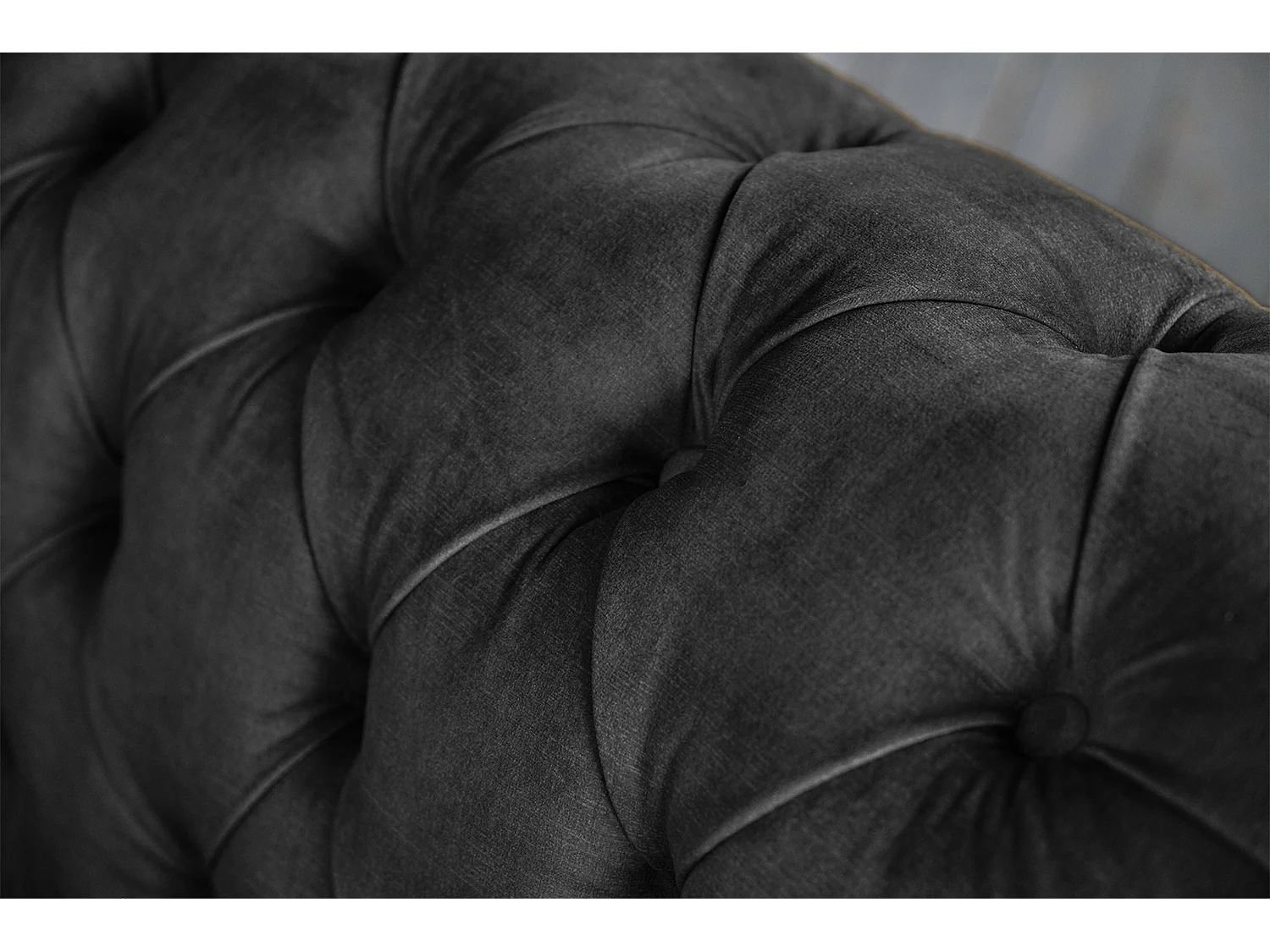 Sofá Chesterfield - Gris terciopelo - NILO