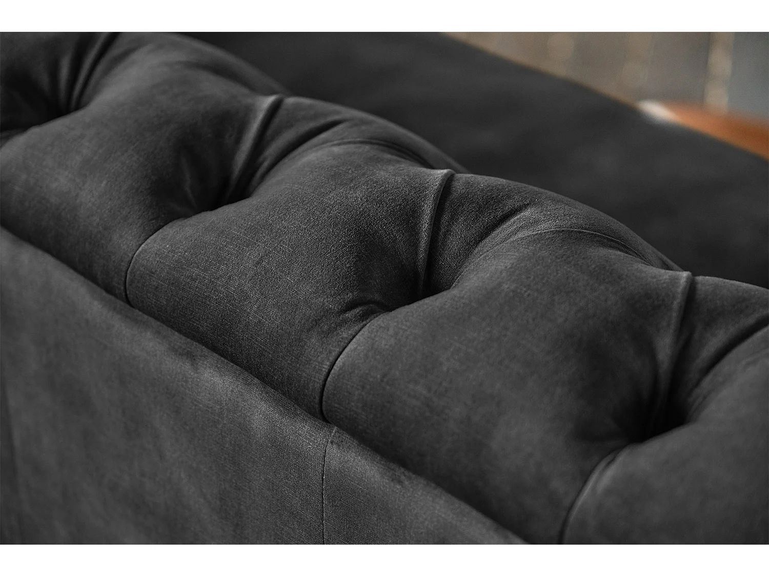 Sofá Chesterfield - Gris terciopelo - NILO