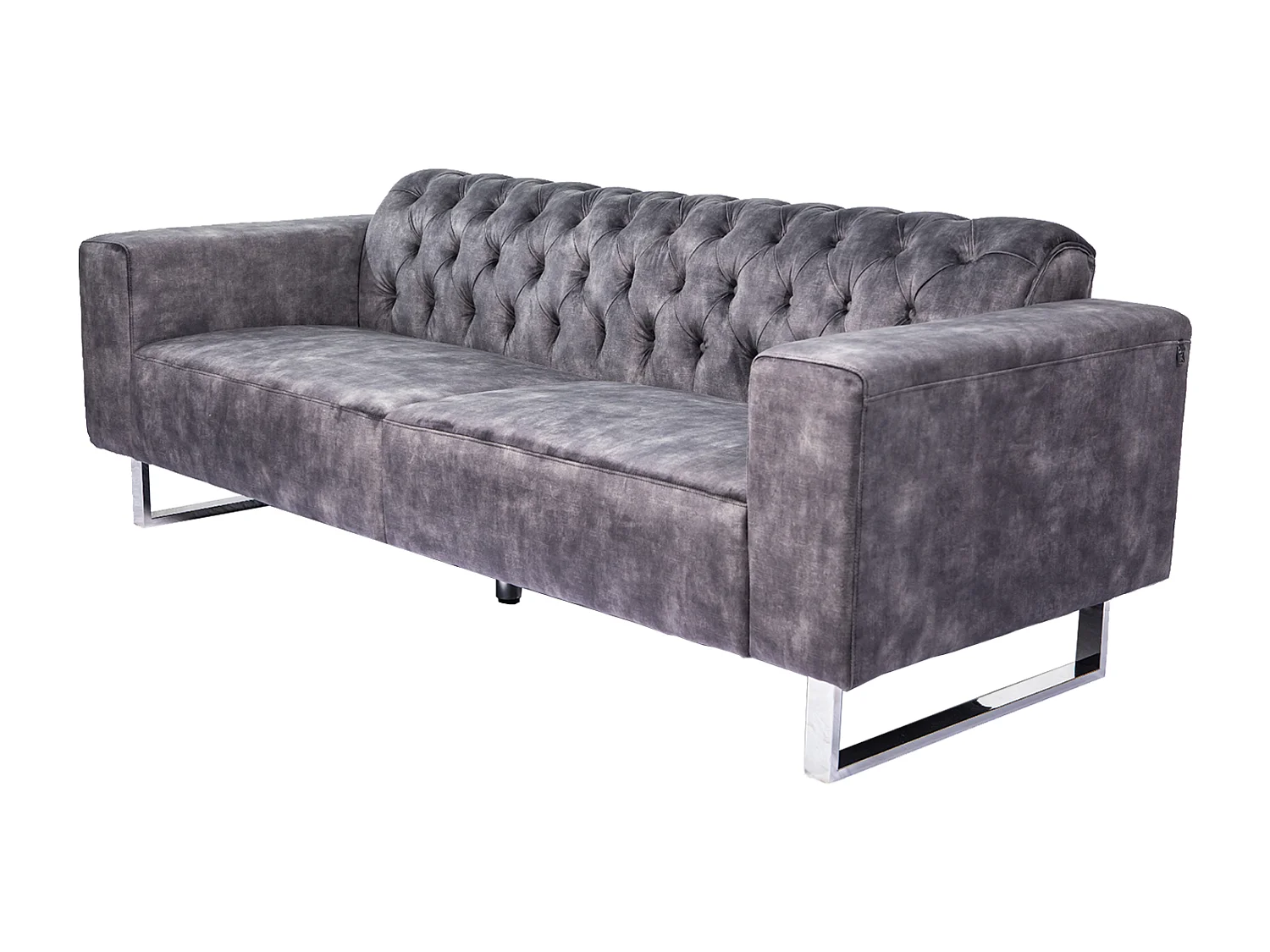 Sofá Chesterfield - Gris terciopelo - NILO