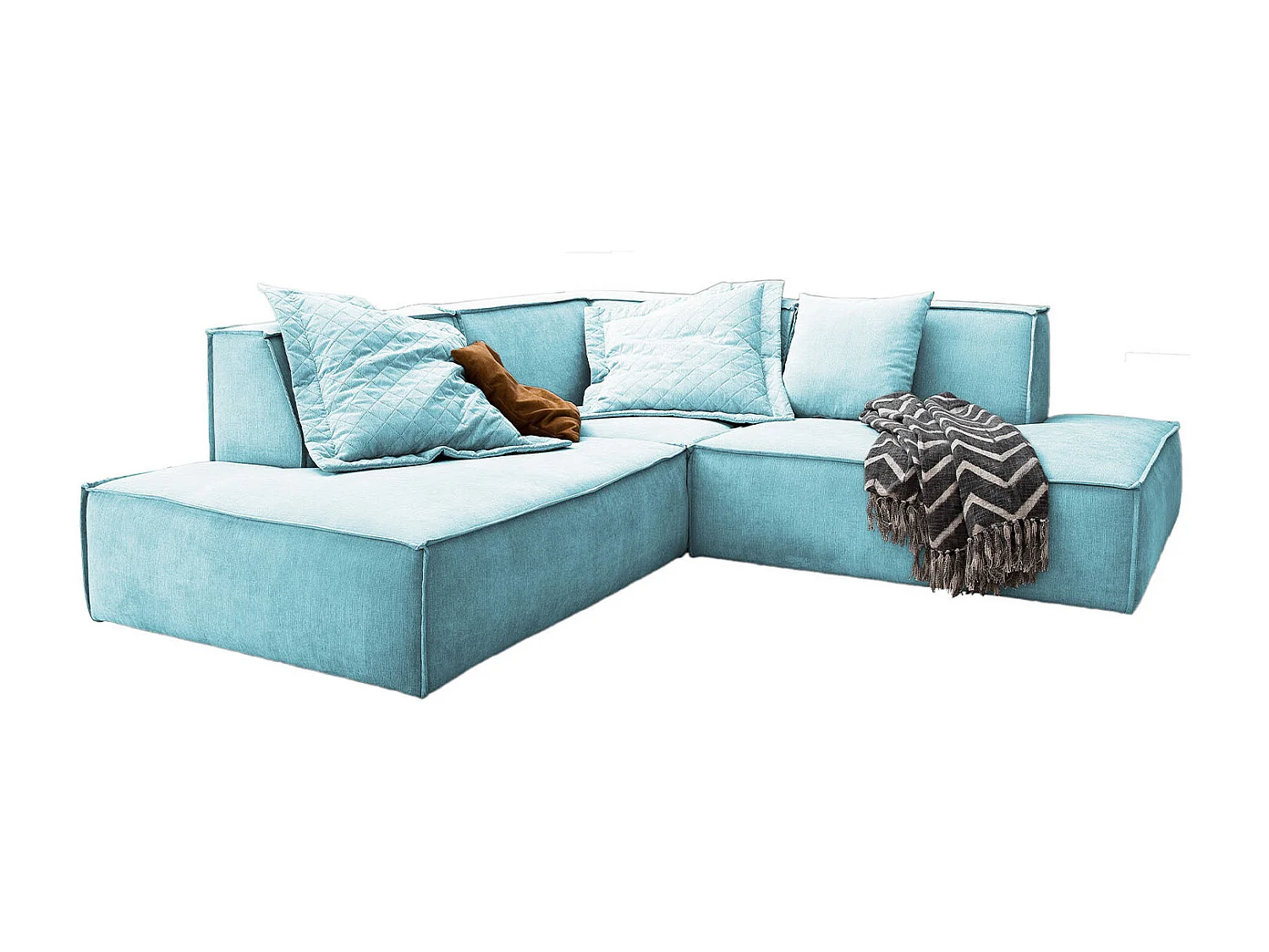 Hoekbank - Lichtblauw Geweven stof - SAMU