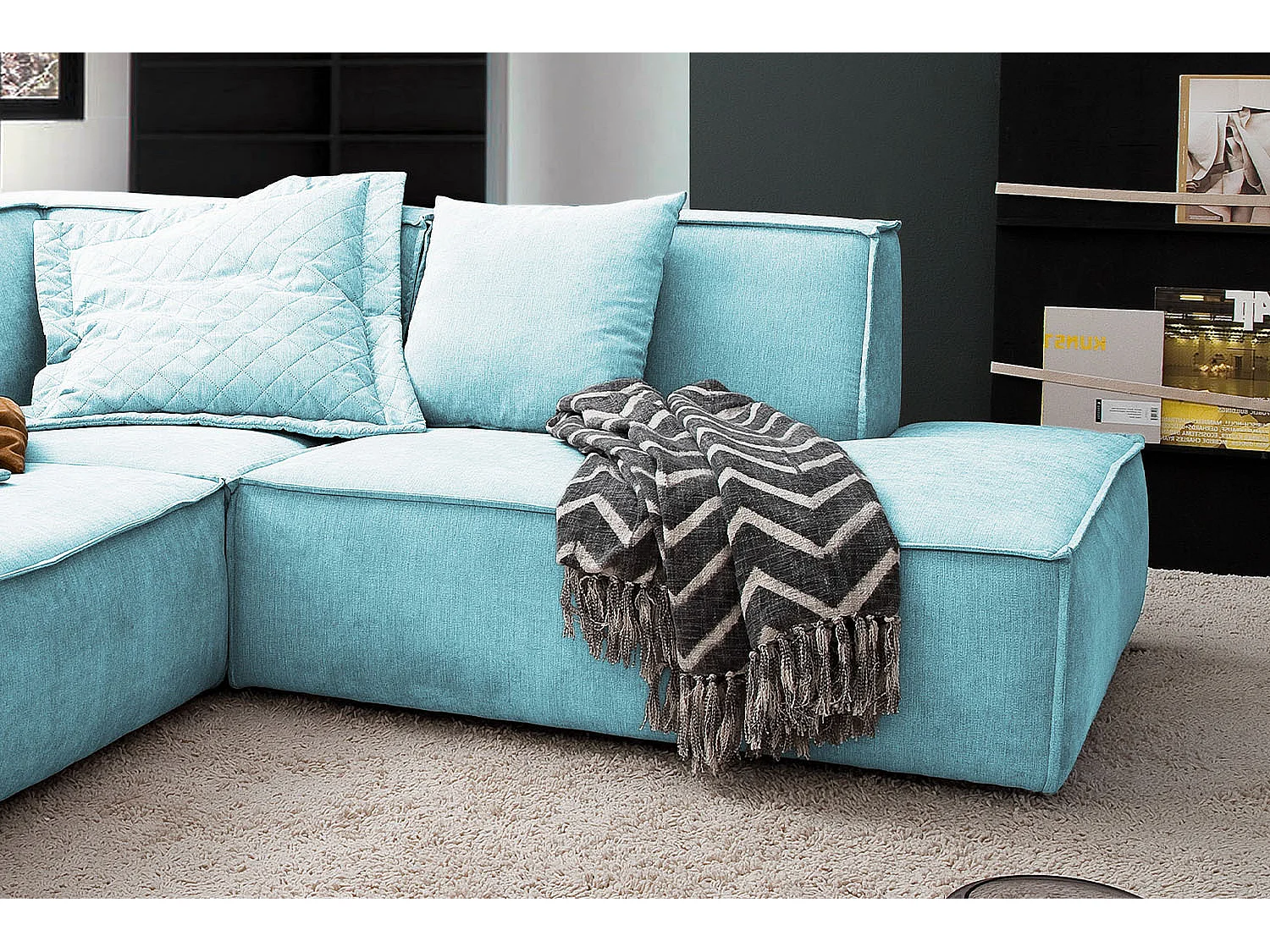 Hoekbank - Lichtblauw Geweven stof - SAMU